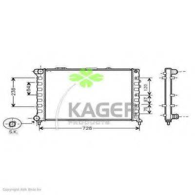 Радиатор, охлаждение двигателя KAGER 31-0064