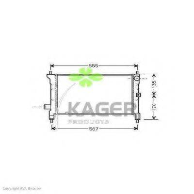 Радиатор, охлаждение двигателя KAGER 31-0080