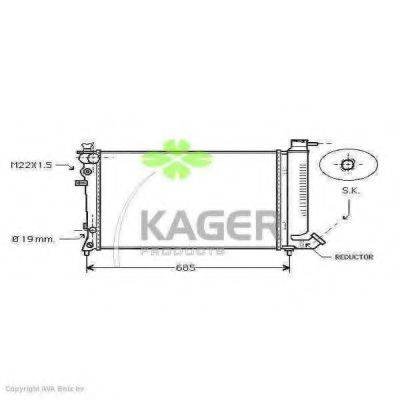 Радиатор, охлаждение двигателя KAGER 31-0183