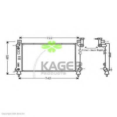 Радиатор, охлаждение двигателя KAGER 31-0212