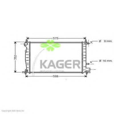 Радиатор, охлаждение двигателя KAGER 31-0348