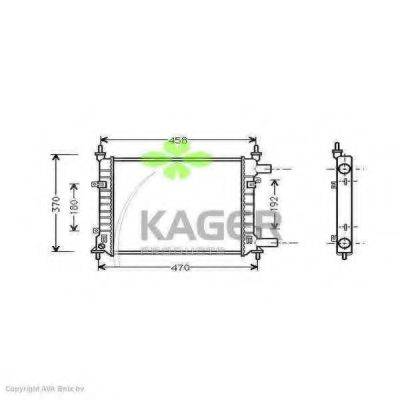 Радиатор, охлаждение двигателя KAGER 31-0353