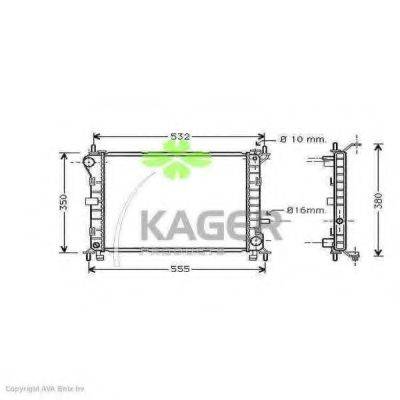 Радиатор, охлаждение двигателя KAGER 31-0356