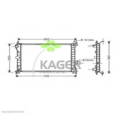 Радиатор, охлаждение двигателя KAGER 31-0358