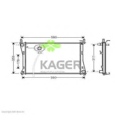KAGER 310363 Радиатор, охлаждение двигателя