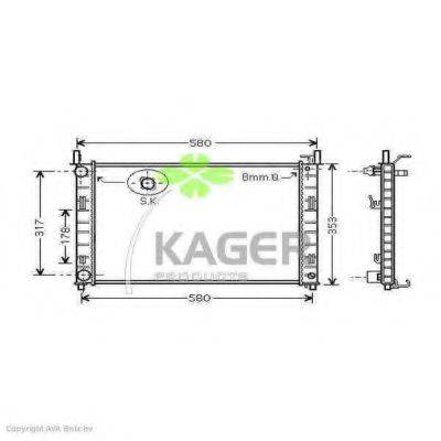 Радиатор, охлаждение двигателя KAGER 31-0364