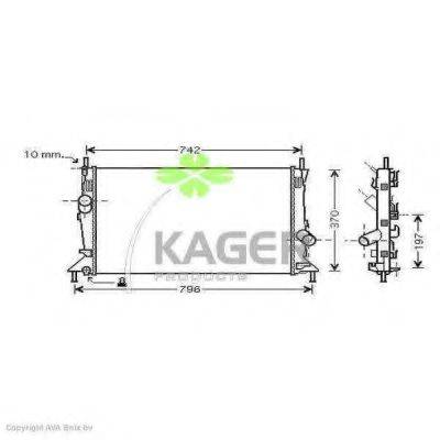 Радиатор, охлаждение двигателя KAGER 31-0367