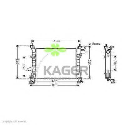 Радиатор, охлаждение двигателя KAGER 31-0369