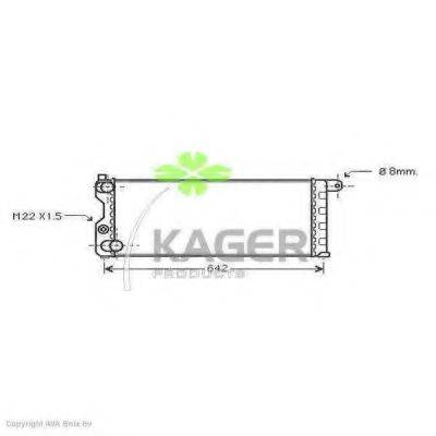 Радиатор, охлаждение двигателя KAGER 31-0384