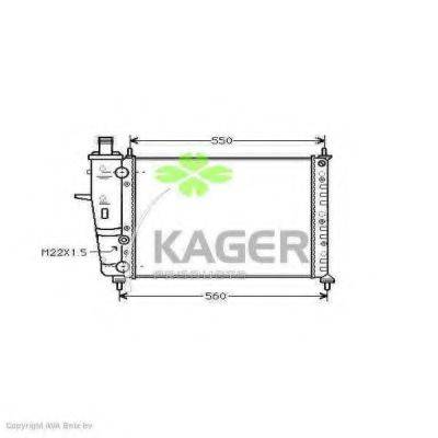 Радиатор, охлаждение двигателя KAGER 31-0410