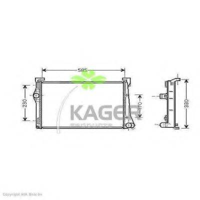 Радиатор, охлаждение двигателя KAGER 31-0449