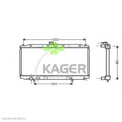Радиатор, охлаждение двигателя KAGER 31-0677