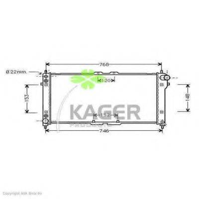 Радиатор, охлаждение двигателя KAGER 31-0716