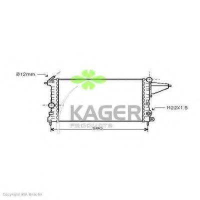 Радиатор, охлаждение двигателя KAGER 31-0760