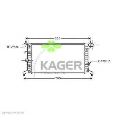Радиатор, охлаждение двигателя KAGER 31-0786