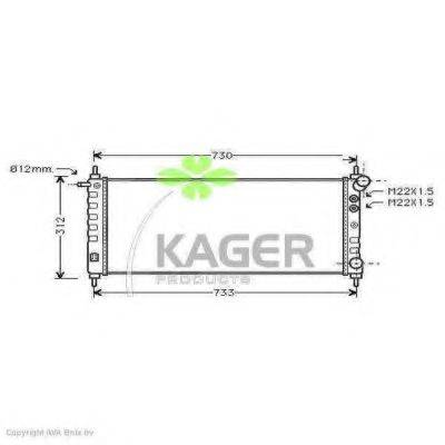 Радиатор, охлаждение двигателя KAGER 31-0802