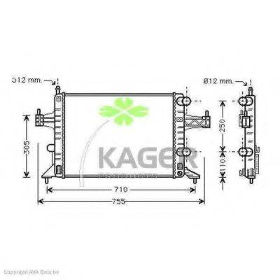 Радиатор, охлаждение двигателя KAGER 31-0810