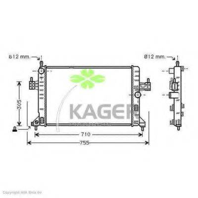 KAGER 310812 Радиатор, охлаждение двигателя