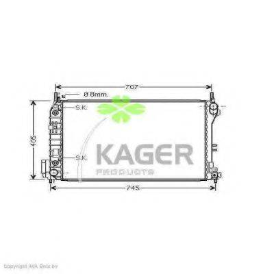 KAGER 310820 Радиатор, охлаждение двигателя