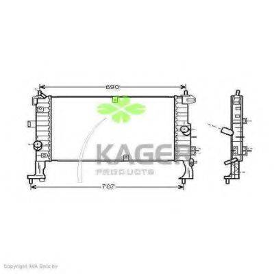 KAGER 310822 Радиатор, охлаждение двигателя