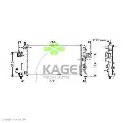 Радиатор, охлаждение двигателя KAGER 31-0824