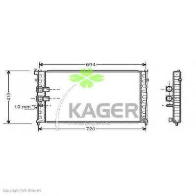 KAGER 310869 Радиатор, охлаждение двигателя