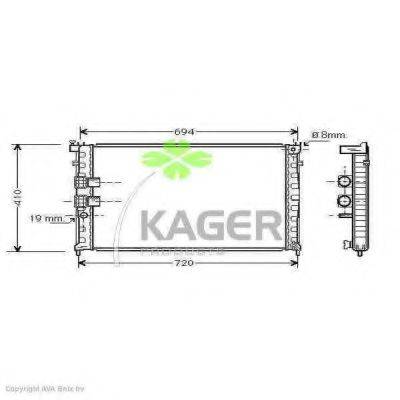 Радиатор, охлаждение двигателя KAGER 31-0885