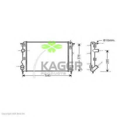 KAGER 310973 Радиатор, охлаждение двигателя
