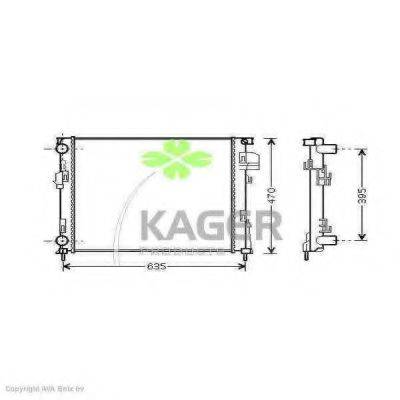 Радиатор, охлаждение двигателя KAGER 31-0986