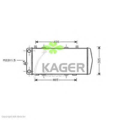 Радиатор, охлаждение двигателя KAGER 31-0994