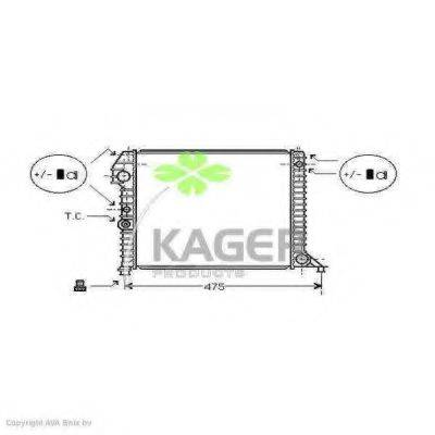 Радиатор, охлаждение двигателя KAGER 31-1152