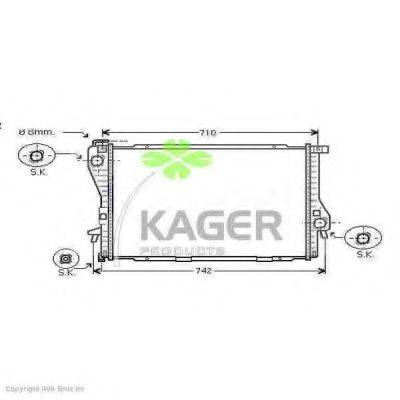 Радиатор, охлаждение двигателя KAGER 31-1507