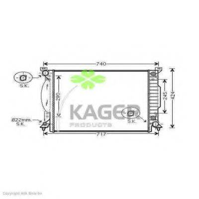 KAGER 311628 Радиатор, охлаждение двигателя