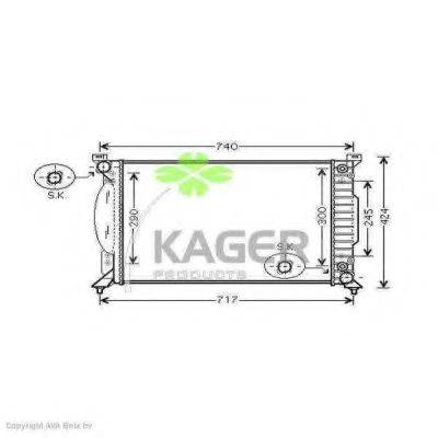 Радиатор, охлаждение двигателя KAGER 31-1630