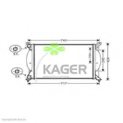 Радиатор, охлаждение двигателя KAGER 31-1633