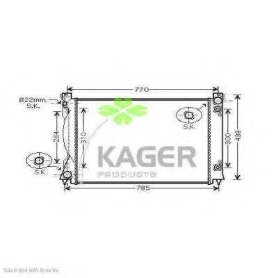 Радиатор, охлаждение двигателя KAGER 31-1645