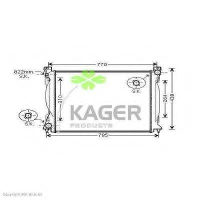 Радиатор, охлаждение двигателя KAGER 31-1646
