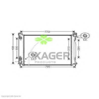 Радиатор, охлаждение двигателя KAGER 31-1647
