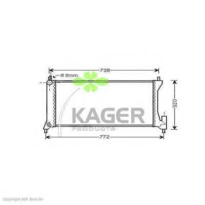 Радиатор, охлаждение двигателя KAGER 31-1686
