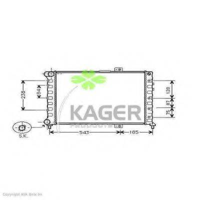 Радиатор, охлаждение двигателя KAGER 31-1699