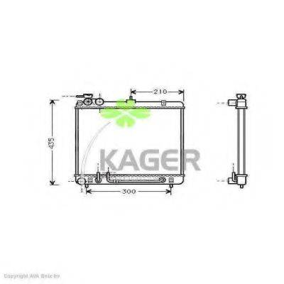 Радиатор, охлаждение двигателя KAGER 31-1743