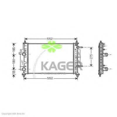 KAGER 311830 Радиатор, охлаждение двигателя