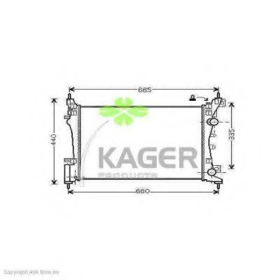 KAGER 312070 Радиатор, охлаждение двигателя