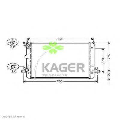 KAGER 312303 Радиатор, охлаждение двигателя