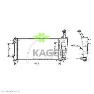Радиатор, охлаждение двигателя KAGER 31-2394