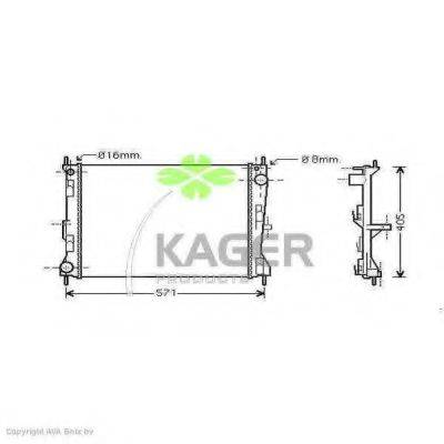Радиатор, охлаждение двигателя KAGER 31-2694