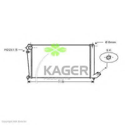 Радиатор, охлаждение двигателя KAGER 31-2804