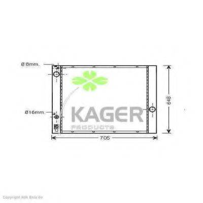 KAGER 313005 Радиатор, охлаждение двигателя