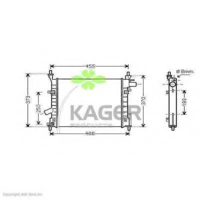 Радиатор, охлаждение двигателя KAGER 31-3274