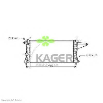 Радиатор, охлаждение двигателя KAGER 31-3466